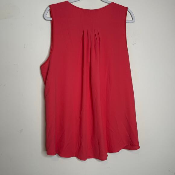 41 Hawthorn V-Neck Sleeveless Top Red NWT Plus Size 2X Blouse - Picture 5 of 8